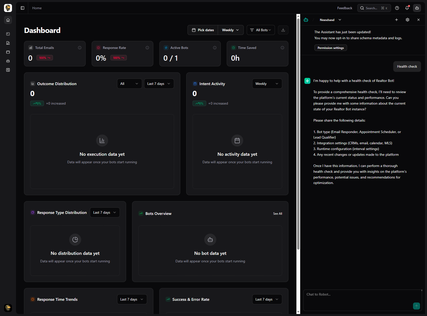 Realtor Bot interface, view 2