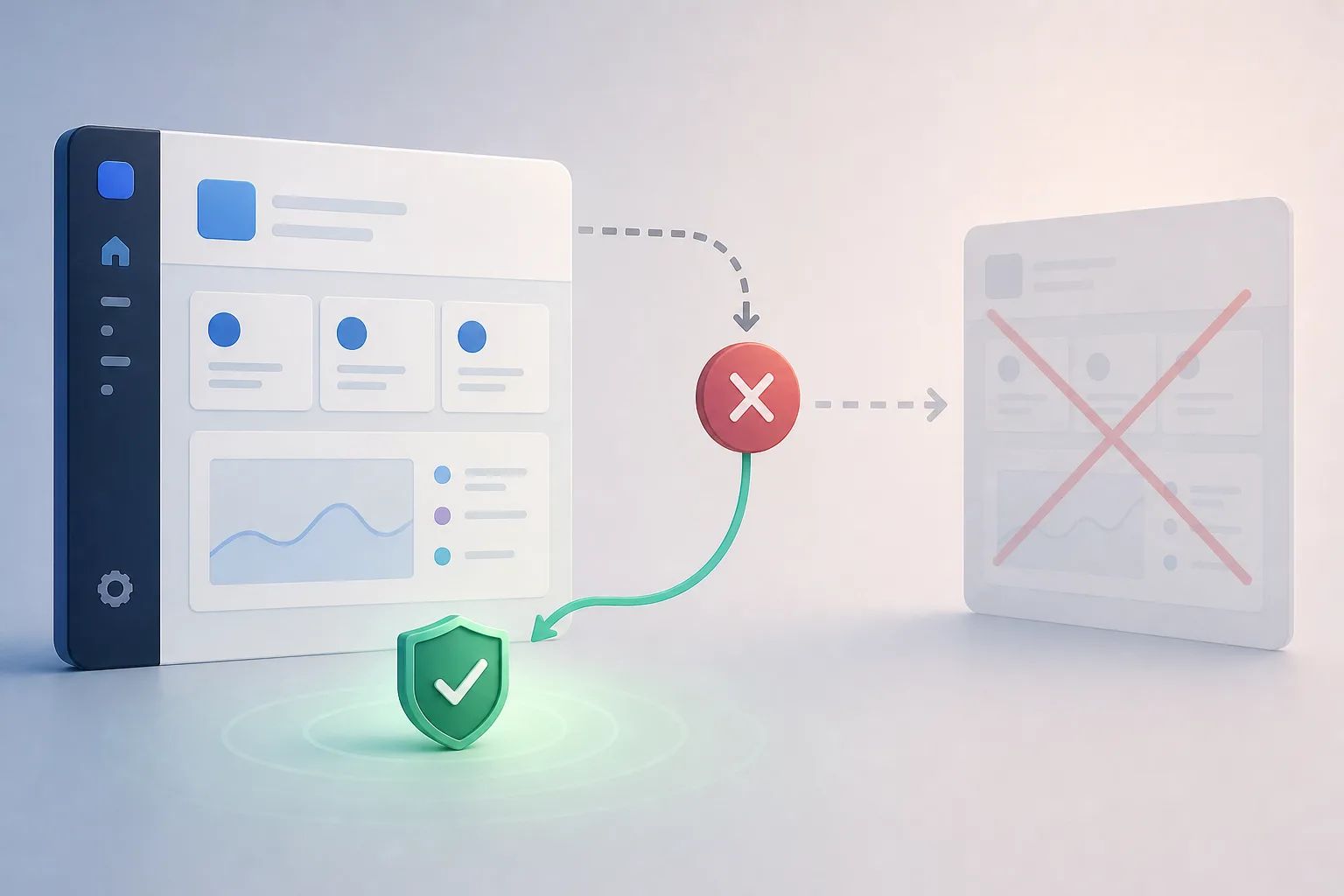 AI-generated editorial illustration showing a cancelled tool result preserving the previous UI state instead of overwriting it with an error view.