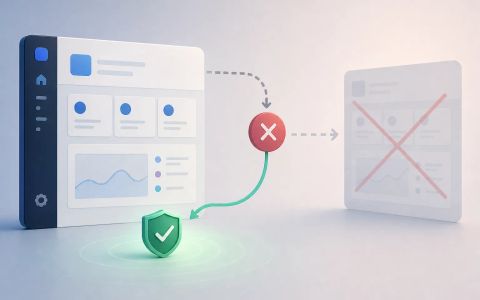 AI-generated editorial illustration showing a cancelled tool result preserving the previous UI state instead of overwriting it with an error view.