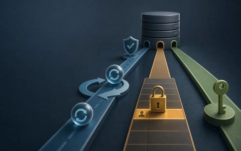 AI-generated illustration of PostgreSQL concurrency controls shown as three distinct paths: serializable retries, row-level locking, and advisory locks.